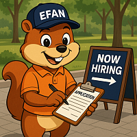 EFAN mascot promoting job opportunities for Cincinnati workers through GlacierStone Capital LLC’s Employment & Financial Access Network.