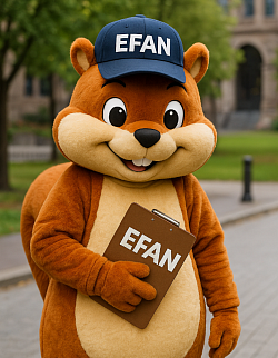 EFAN the squirrel mascot in Real Life